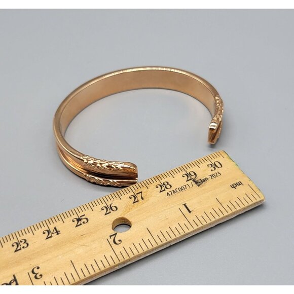 Rose Gold Signed Bangle Cuff Bracelet B1A - Picture 7 of 9